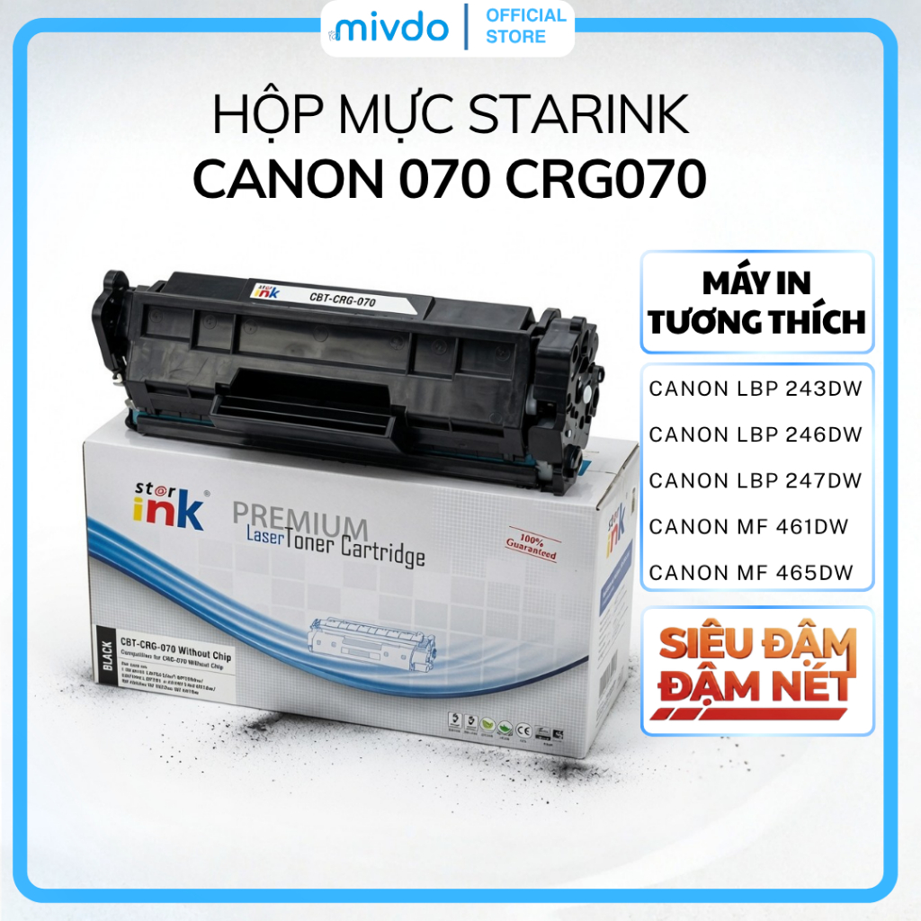Hộp Mực Máy In Canon CRG070 Starink Dùng Cho LBP243DW LBP246DW LBP247DW MF461DW MF465DW Dung Lượng C