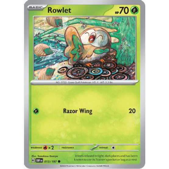 [Thẻ bài Pokemon TCG] Rowlet - 013/197 - Common