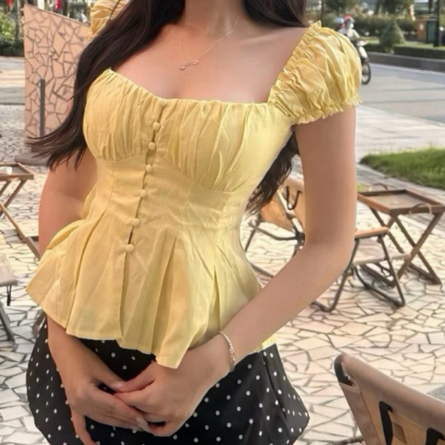 [ bigsize 60-90kg] Áo kantop tiểu thư nút bọc mã 542 | BigBuy360 - bigbuy360.vn