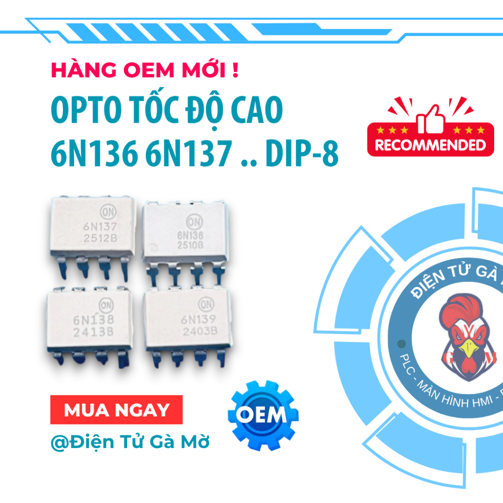 [1 CON] OPTO Tốc Độ Cao Cắm, 6N136 6N137 6N138 6N139 DIP-8, Hàng OEM Mới