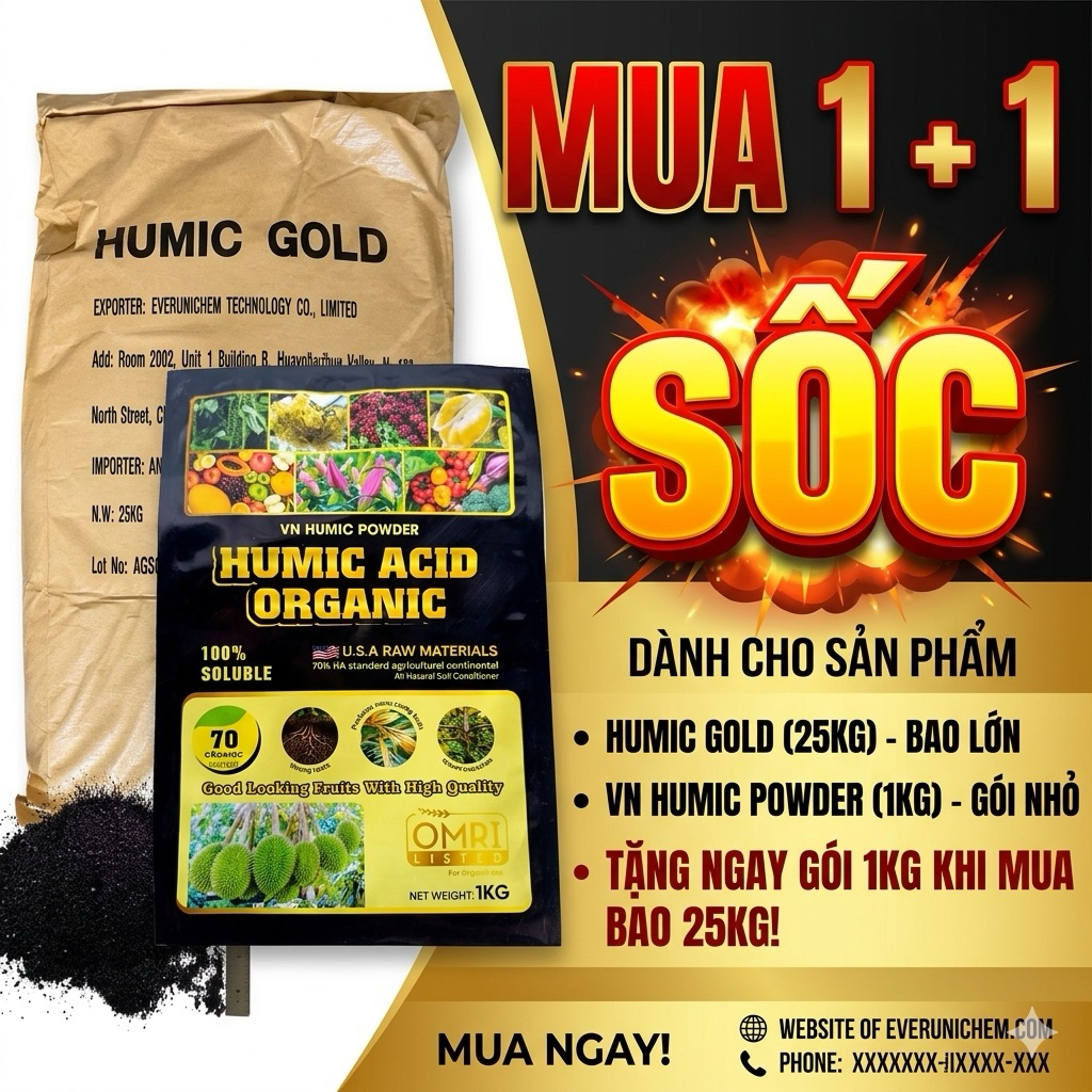 Humic Gold - dang vảy cá cao cấp bao 25kg