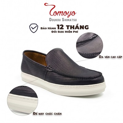 SIÊU SALE 8.8 - Giày Lười Đế May Nam Tomoyo TMN51001 – Da bò thật cao cấp, đế cao su nguyên khối