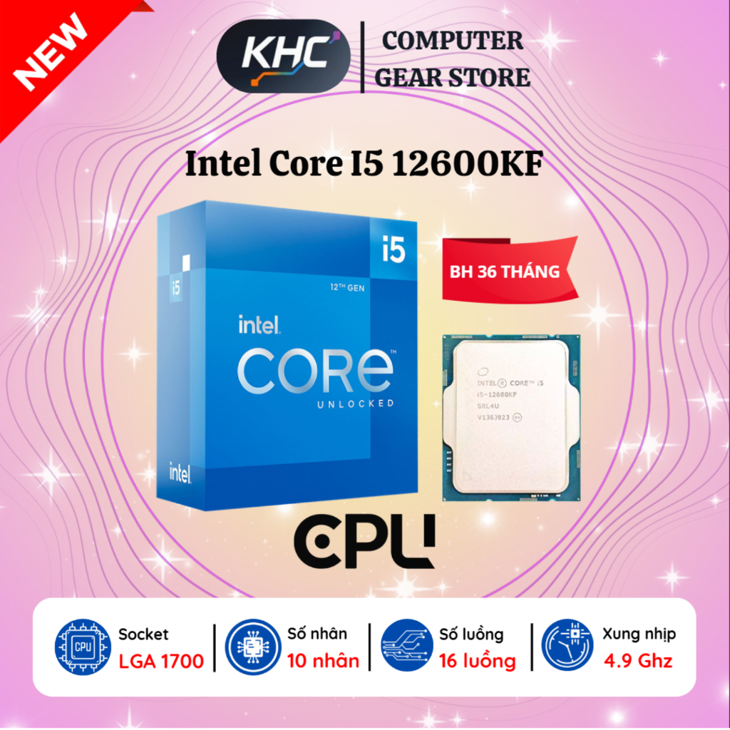 CPU Intel Core i5 12600KF/13600KF/14600KF (Full VAT)