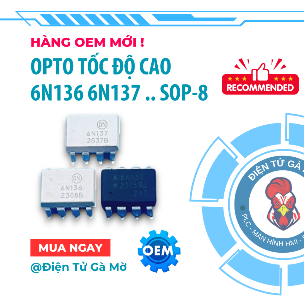 [1 CON] OPTO Tốc Độ Cao Dán, 6N136 6N137 6N138 6N139 SOP-8, Hàng OEM Mới