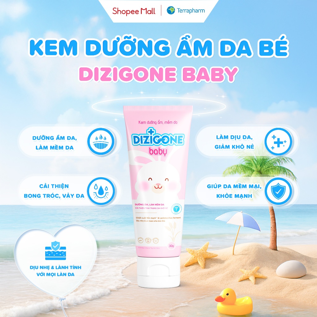 Kem dưỡng ẩm, mềm da DIZIGONE Baby 30g