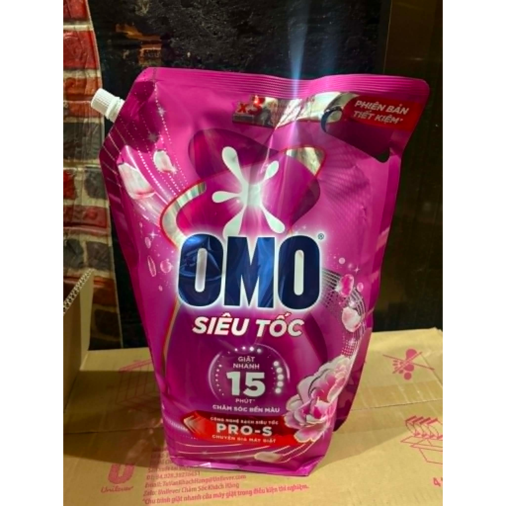 Nước giặt Omo Siêu Tốc đầu tiên tại Việt Nam, được thiết kế riêng cho chu trình giặt nhanh 3.4KG