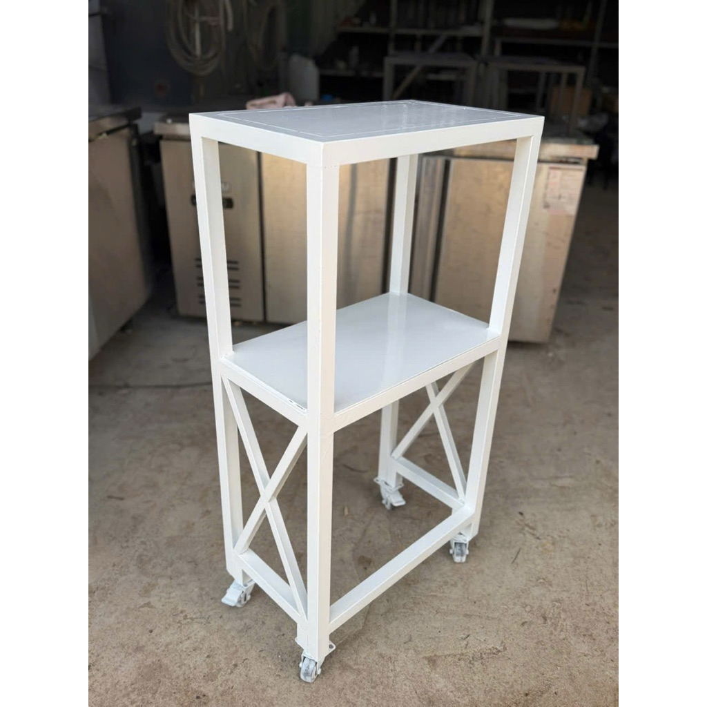 Kệ Để Hồ Cá 2 Tầng Có Bánh Xe Khóa - Sắt Hộp 30x30mm - Kệ Chân Bể Cá Chịu Lực Cao, Nhận Làm Theo Kíc