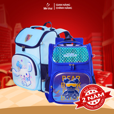 Balo Chống Gù Lưng Mr.Vui 1038 In Hình Hoạt Hình Quai Trợ Lực Chống Thấm Bé Trai Bé Gái Tiểu Học