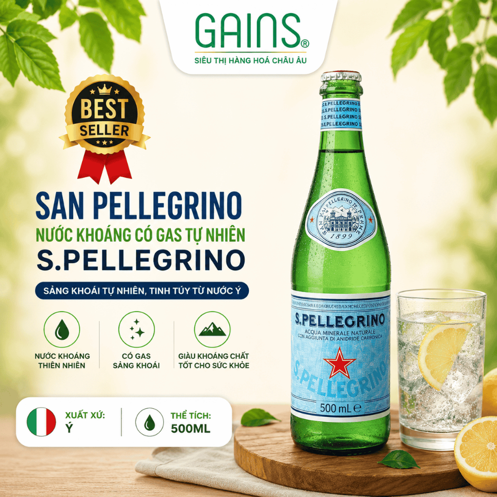 Nước Khoáng Tự Nhiên Ý Cao Cấp - Acqua Panna & San Pellegrino 500ml