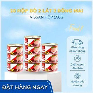 Vissan Combo 10 hộp Bò 2 Lát 3 Bông Mai 150g Chính Hãng Date 2029