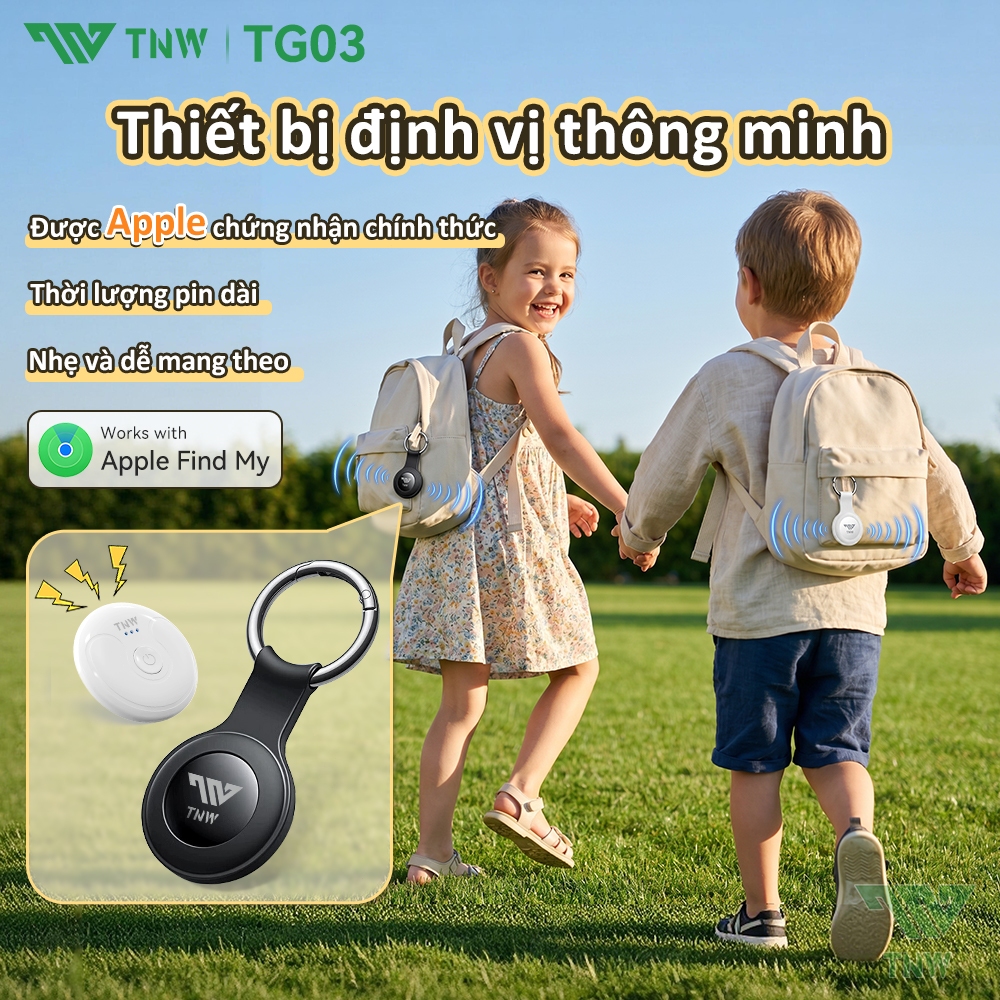 TNW TG03 Thẻ Thông Minh Định Vị Thông Minh Chống Mất Smart Tag Cho IP iOS Apple Find My, Định Vị Toà
