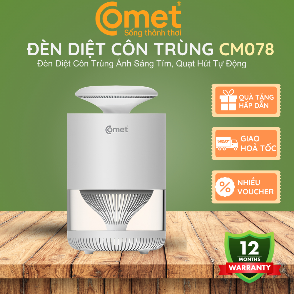 Đèn Diệt Côn Trùng COMET CM078 3W Đèn Bắt Muỗi Ánh Sáng Tím An Toàn Tiết Kiệm Điện