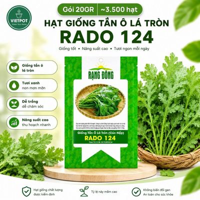 Hạt Giống Tần Ô Lá Tròn Rado, Vietpot, Gói 20gr, Dễ Trồng, Nảy Mầm, Thu Hoạch, Năng Suất Cao.