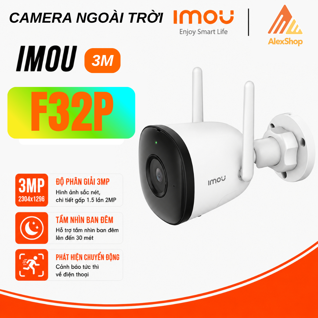 [2026] Camera Wifi Ngoài Trời Imou F32 - F52 - S3EP Góc Rộng Cố Định Chịu Thời Tiết - Quan Sát Đêm