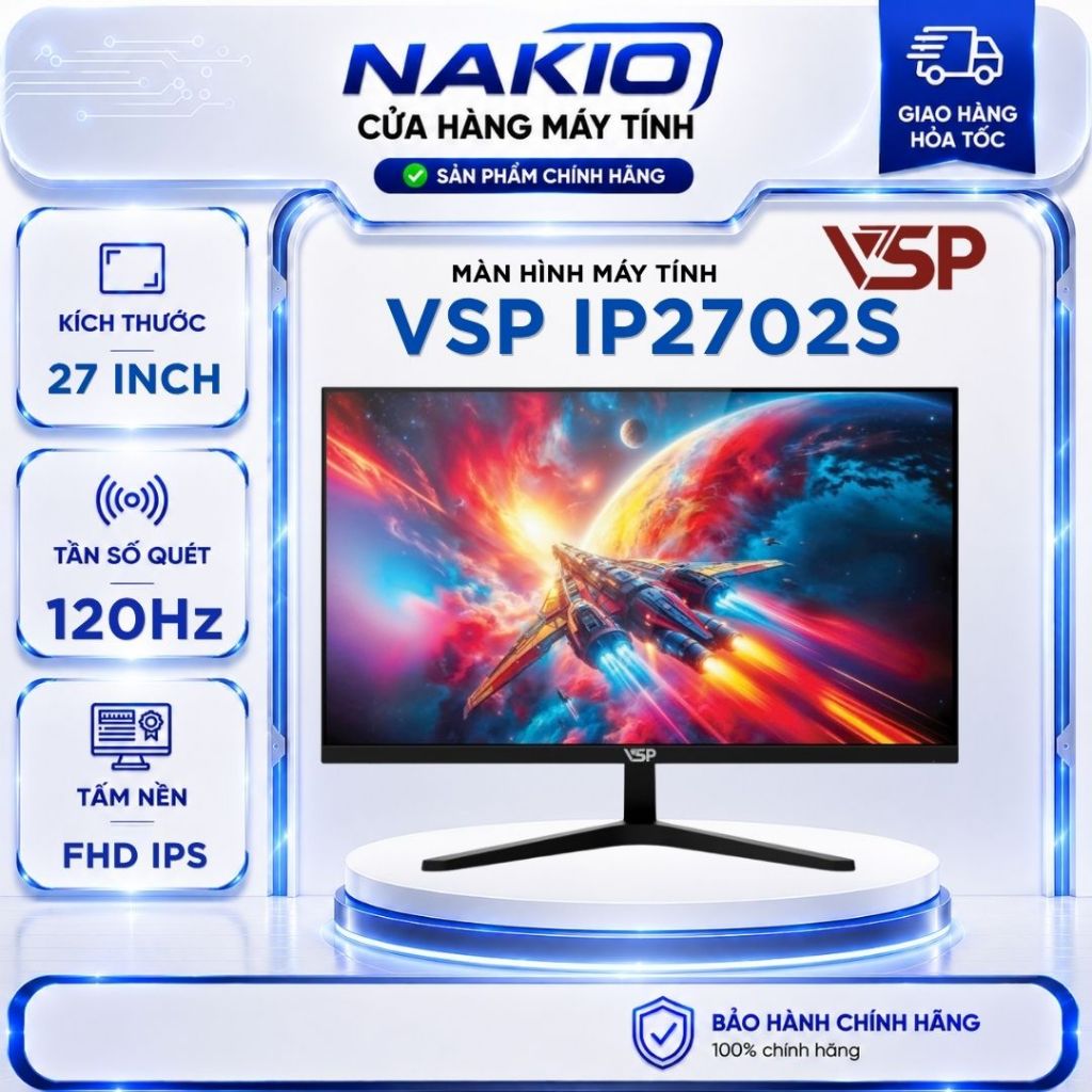 Màn hình văn phòng VSP IP2702S (27inch / ADS / FHD / 120Hz / 1ms) - Bảo hành chính hãng 36 tháng