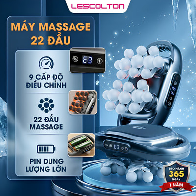 Máy massage cầm tay 22 đầu 9 cấp độ Lescolton YM-60-22 mát xa toàn thân tay đấm lưng giảm đau cơ ( BẢO HÀNH 12 THÁNG )