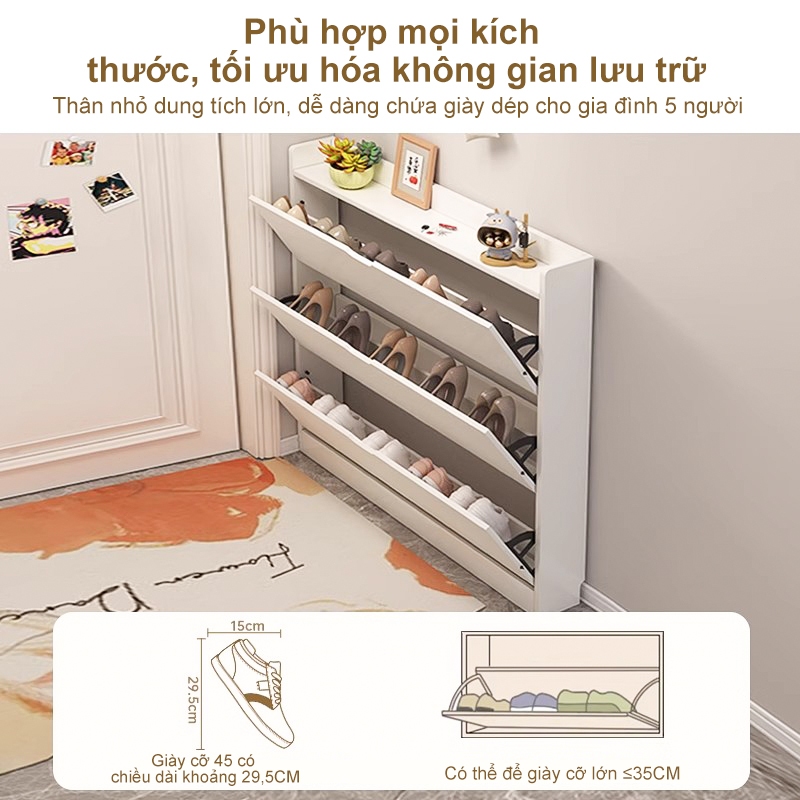 BM Tủ giày cửa lật đa năng gỗ cao cấp lưu trữ và tiết kiệm không gian trang trí nội thất hiện đại | BigBuy360 - bigbuy360.vn