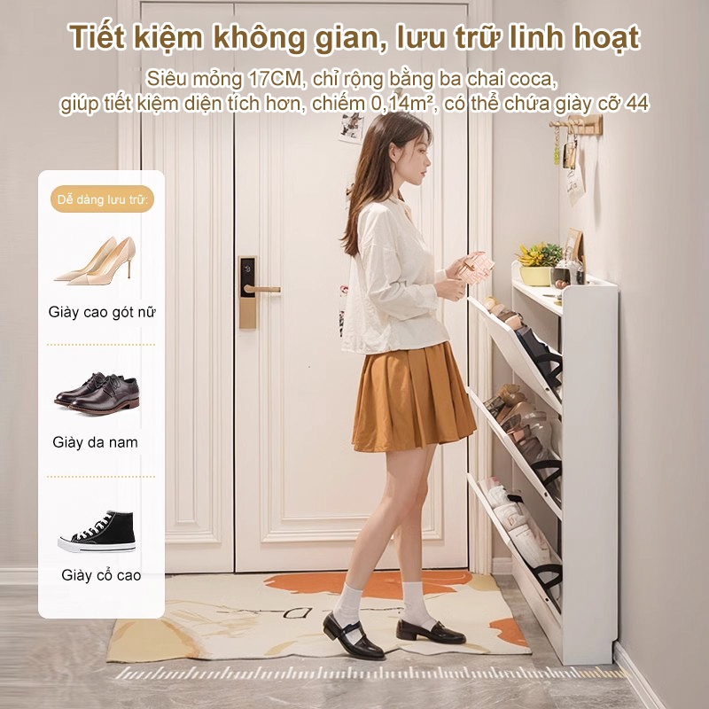 BM Tủ giày cửa lật đa năng gỗ cao cấp lưu trữ và tiết kiệm không gian trang trí nội thất hiện đại | BigBuy360 - bigbuy360.vn