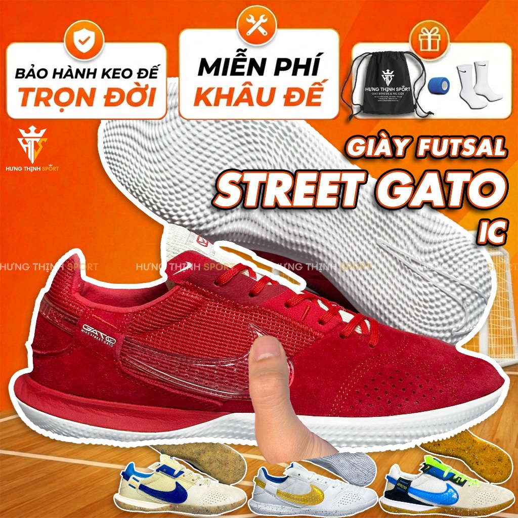 Giày Đá Bóng / Giày Đá Banh STREET GATO IC |IC Futsal  Sân Trong Nhà| Tặng Khâu Đế +BH Keo Đế Trọn Đ