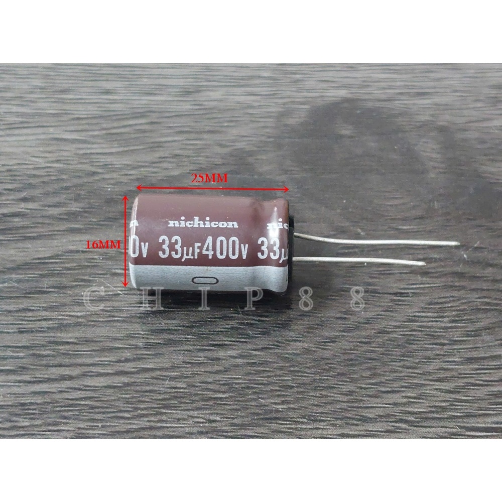 (5c) 33UF 400V Tụ Hóa 33UF 400V 16x25mm Hàng Mới Chính Hãng Nichicon 