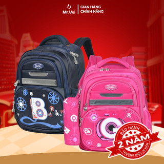 Balo thời trang Mr Vui cho bé học cấp 1, cặp sách học sinh in hình dễ thương, cute BLH 961