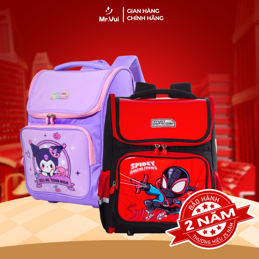Balo chống gù lưng Mr.Vui BLCG 1061 cặp cho bé trai, bé gái đi học cấp 1, học tiểu, chống thấm