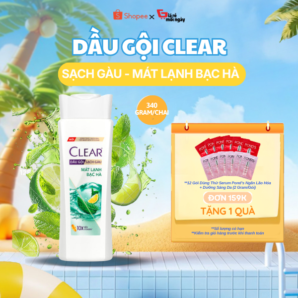 Dầu gội Clear Mát Lạnh Bạc Hà 340G