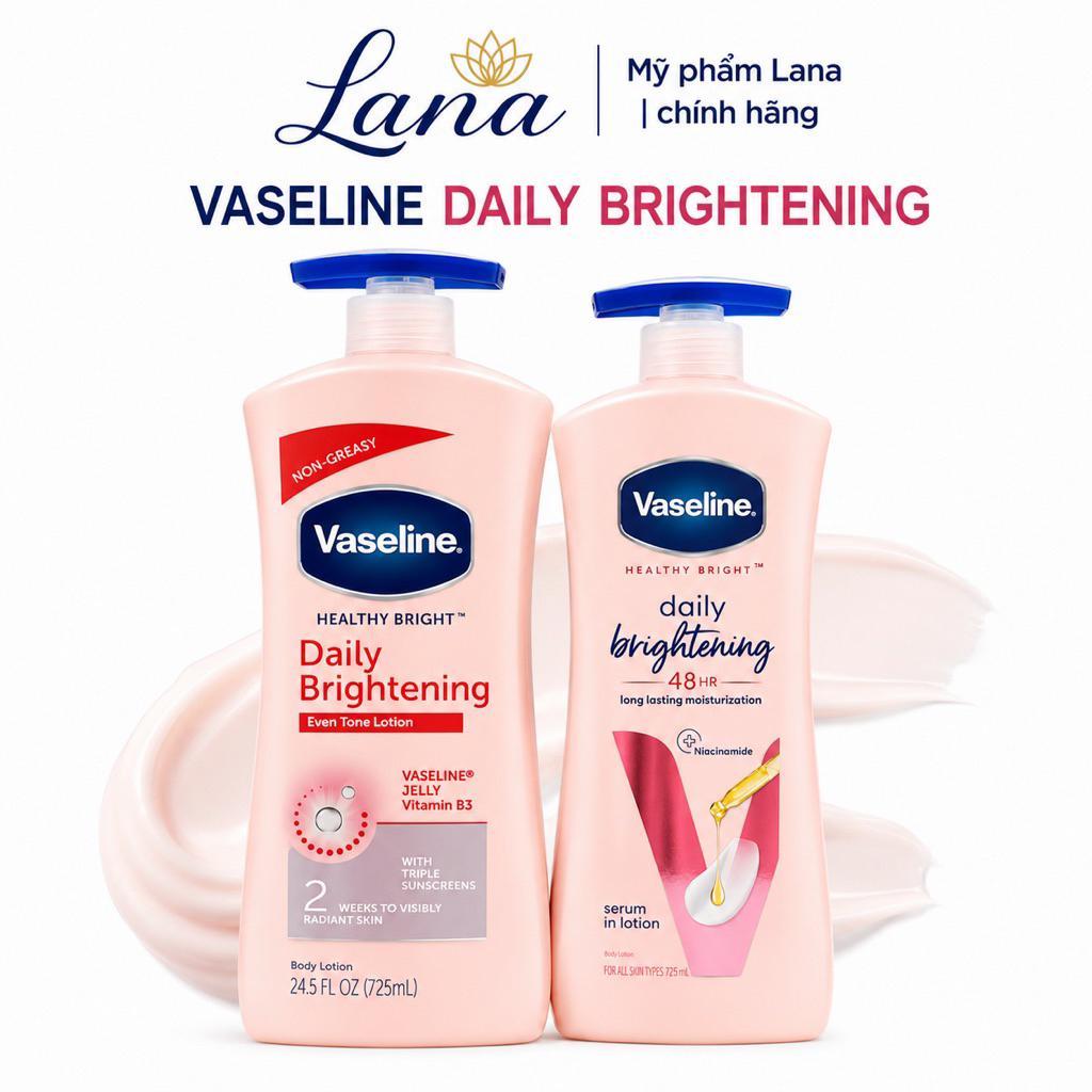( Bản Mỹ NẮP XANH ) Sữa Dưỡng Thể Vaseline Healthy Bright Daily Brigtening 725ml