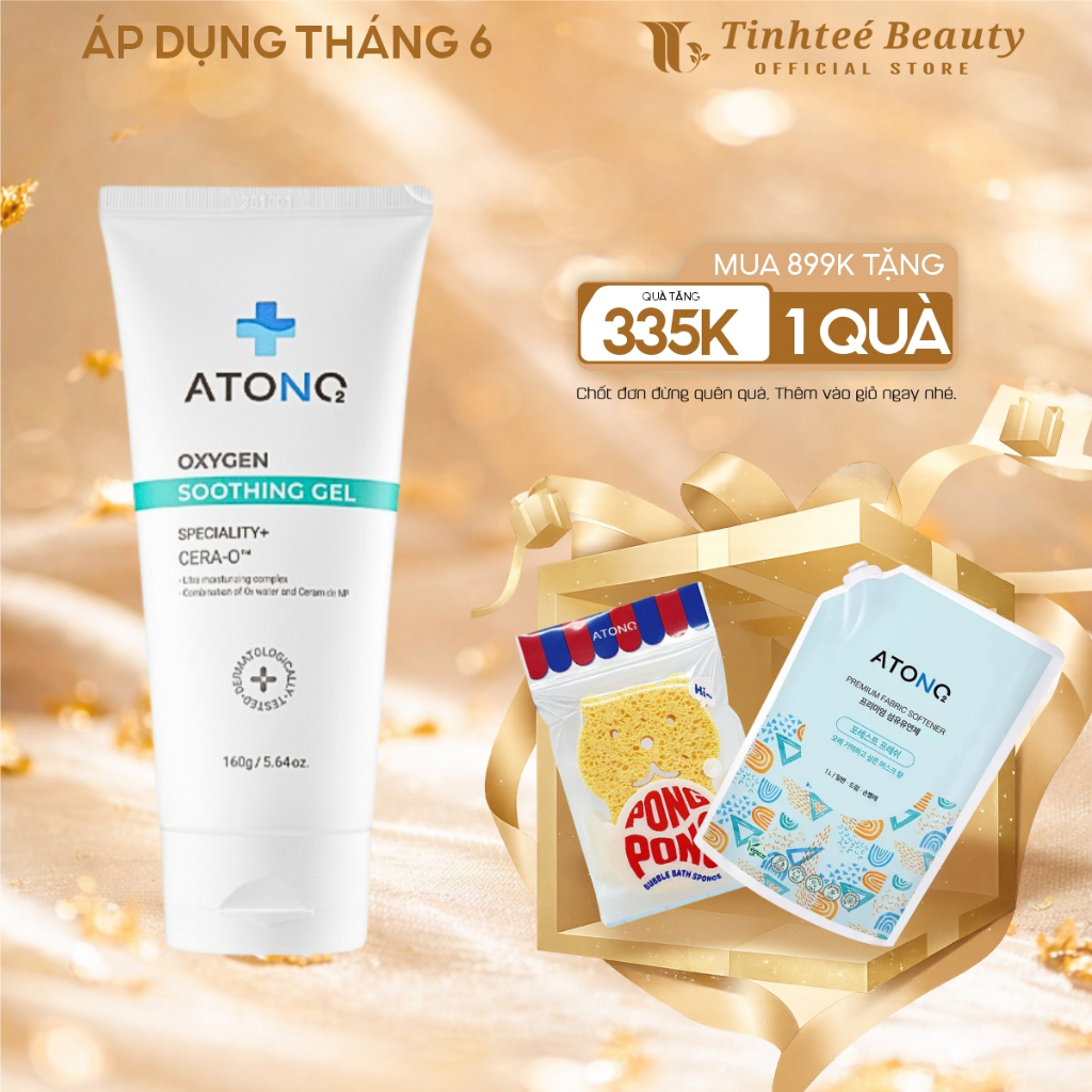 Gel làm dịu da hữu cơ cho bé ATONO2 Oxygen Soothing Gel làm dịu mát da khô nóng, da nhạy cảm 30g/160