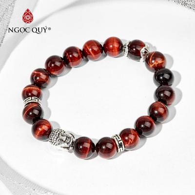 Vòng tay đá Thạch anh mắt hổ tự nhiên phối charm - Mẫu VC0209 - Ngọc Quý