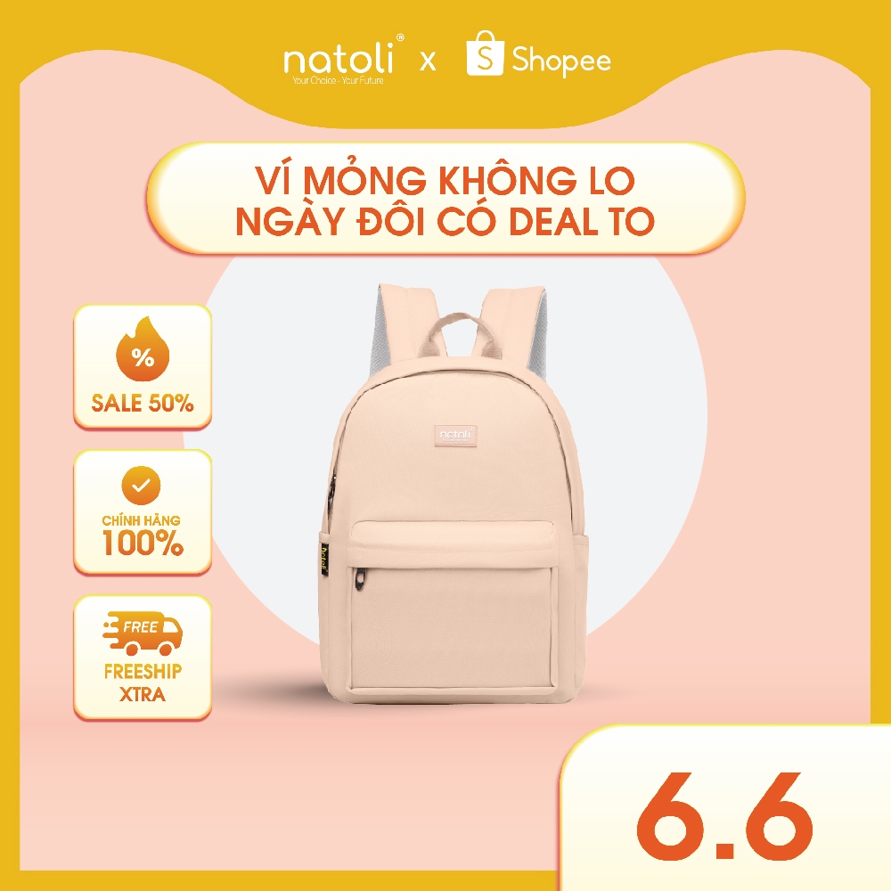 Balo đi học nữ cute NATOLI nhiều ngăn chống nước cao cấp - Basic Backpack B2