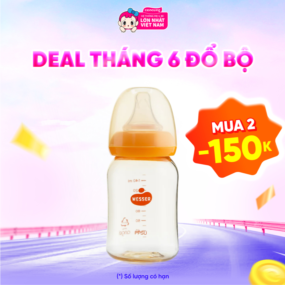 Bình sữa cổ thường PPSU Wesser 140ml