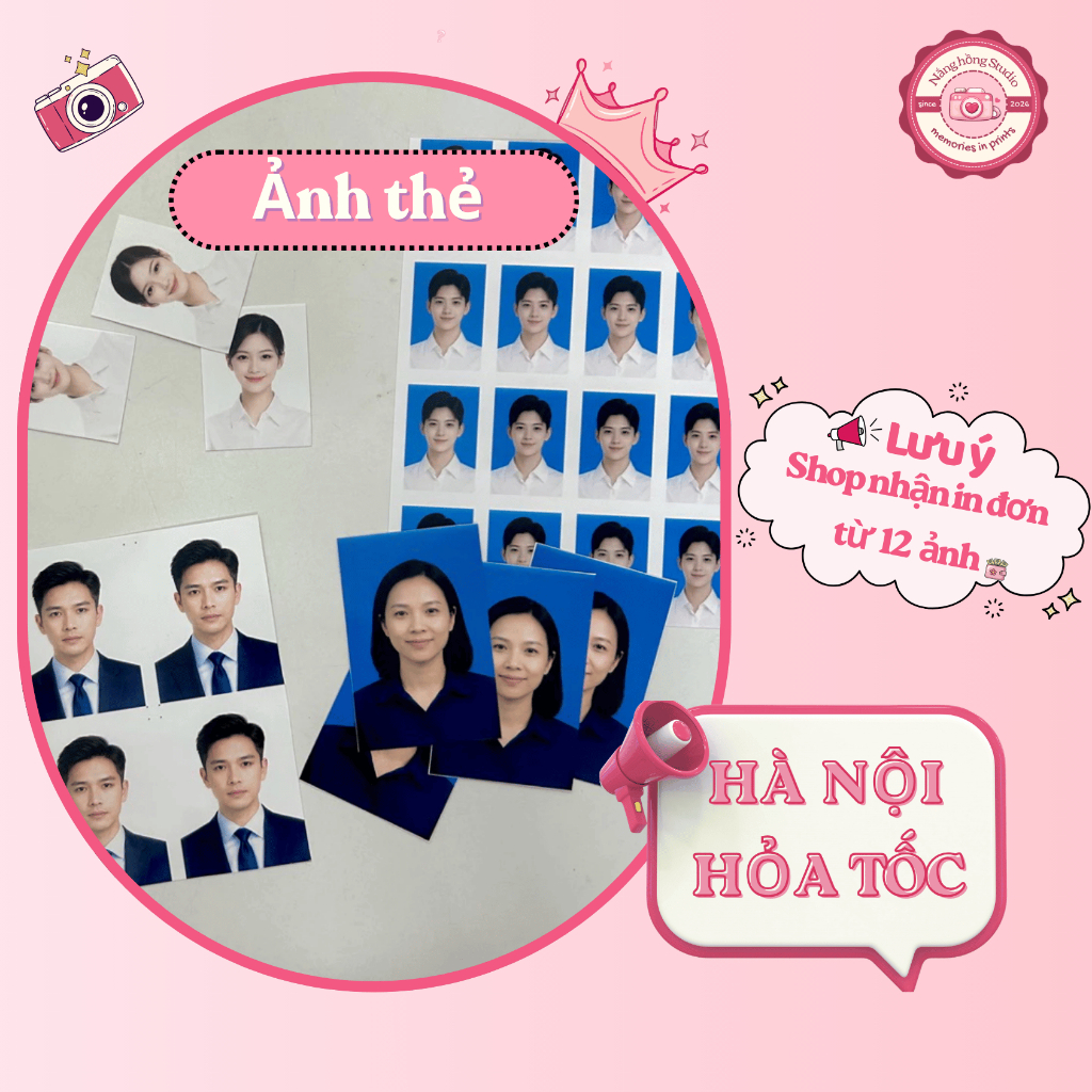 [In từ 12 ảnh] In ảnh thẻ 2x3, 3x4, 4x6, 3,5x4,5, 5x5, 4,5x4,5 theo yêu cầu - Có Chỉnh Sửa Ảnh, Thay