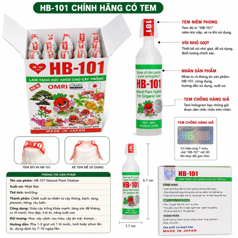 Hb101 phục hồi cây suy yếu thần dược cho cây lọ 6ml kích rễ  hb101