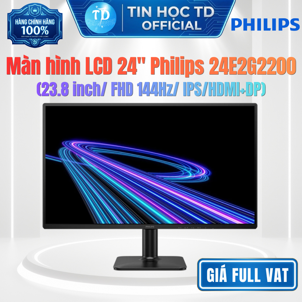 Màn hình LCD 24" Philips 24E2G2200 – 23.8 Inch IPS Full HD 144Hz - Chính hãng DGW phân phối