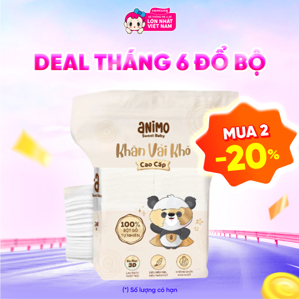 Khăn vải khô cao cấp Animo (240 tờ)