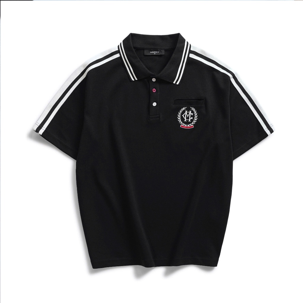 Áo phông có cổ unisex MIKENCO Daily Crest Polo Black