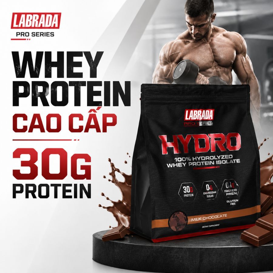 Sữa tăng cơ Labrada Pro Series Hydrolyzed Whey Protein Isolate, 4lbs (45 Servings) tăng cơ phát triể