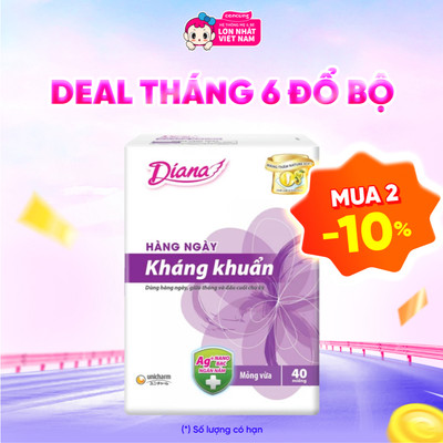 Băng vệ sinh Diana Sensi hàng ngày kháng khuẩn (40 miếng)