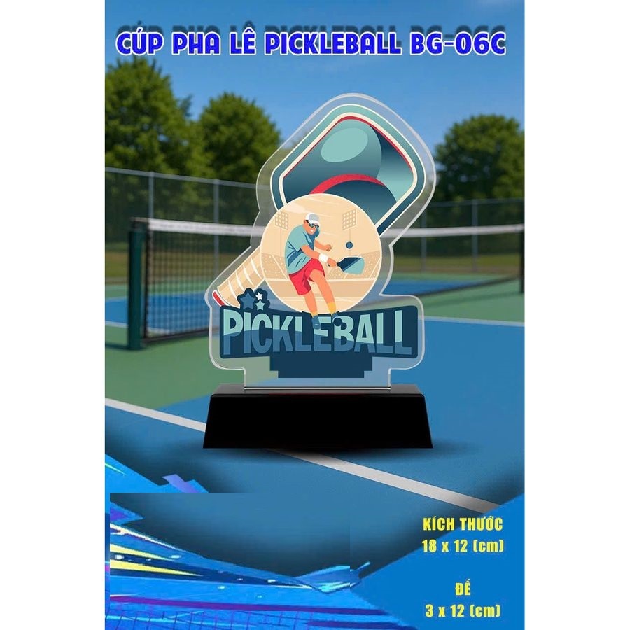 Cúp Vàng Thể Thao - Cúp Pha Lê Pickleball BG-06C