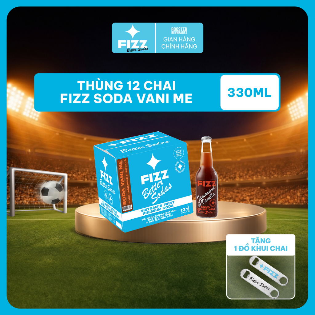 Fizz Soda Vị Vani Me - Thùng 12 Chai 330ml