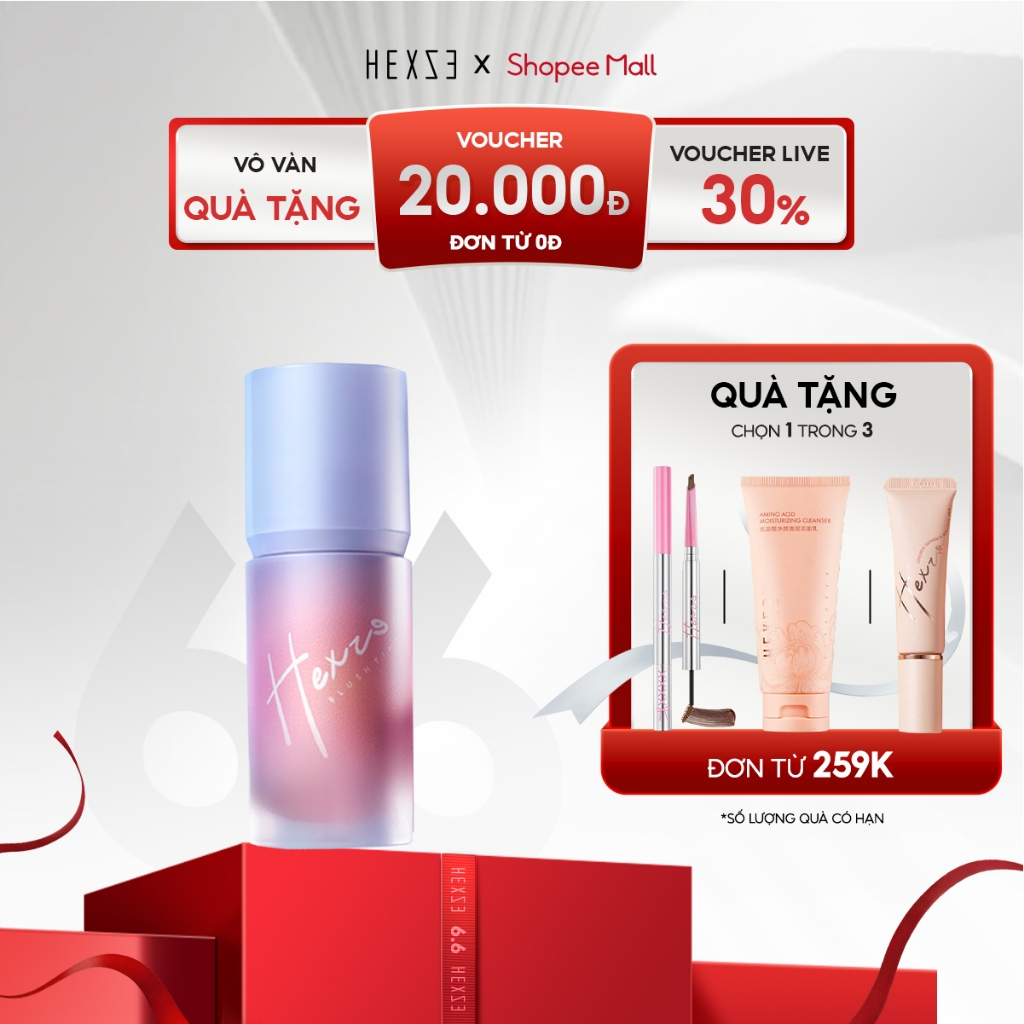 Phấn má hồng dạng kem căng bóng HEXZE 6ml, Phấn má trang điểm tự nhiên, độ bền màu cao
