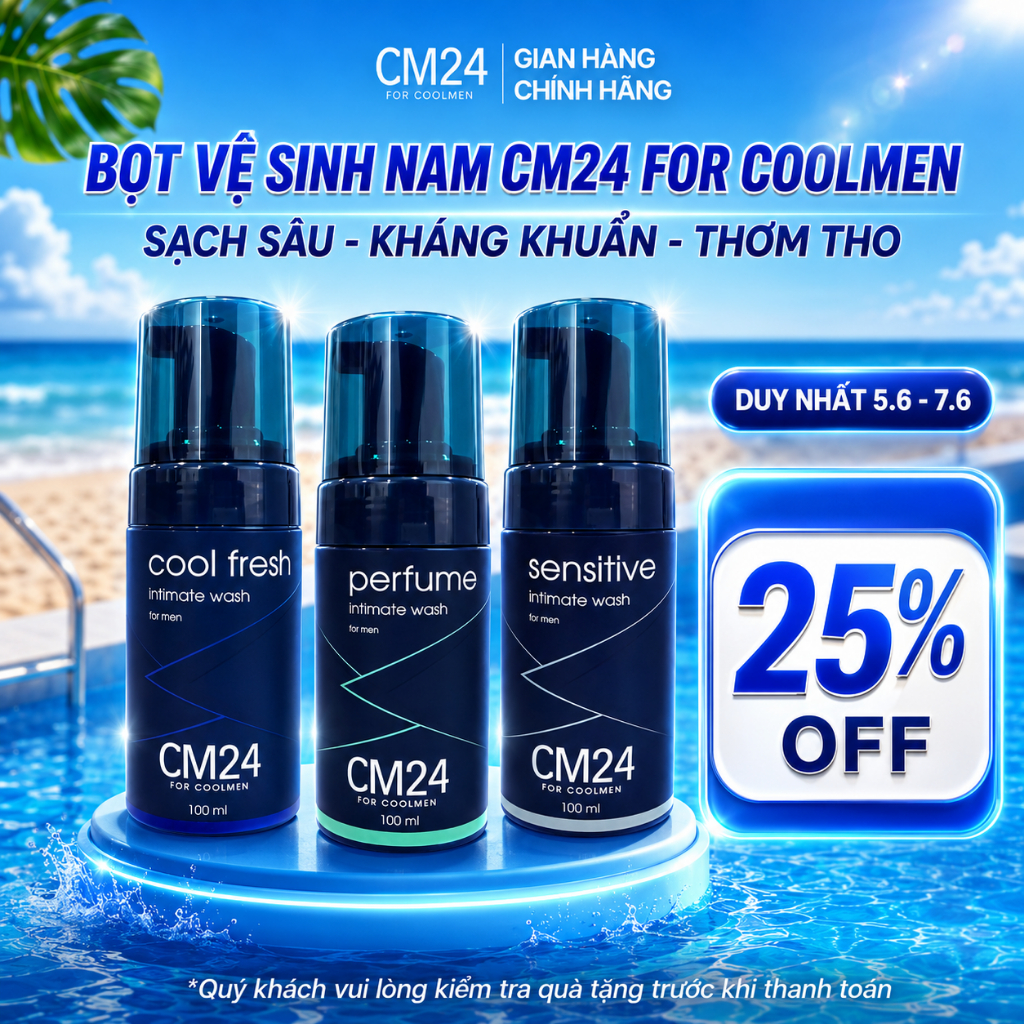 (SENSITIVE) Bọt Vệ Sinh Nam Giới CM24 FOR COOLMEN Sạch Sâu, Ngăn Ngứa, Thơm Tho Sensitive Intimate 1