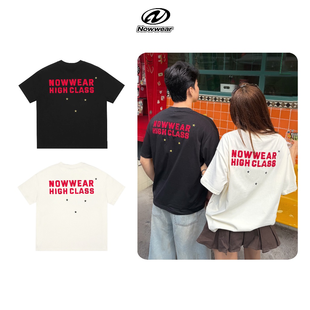 Áo Thun Boxy thêu 3D Nowwear Hight Class Unisex Local Brand - TS005