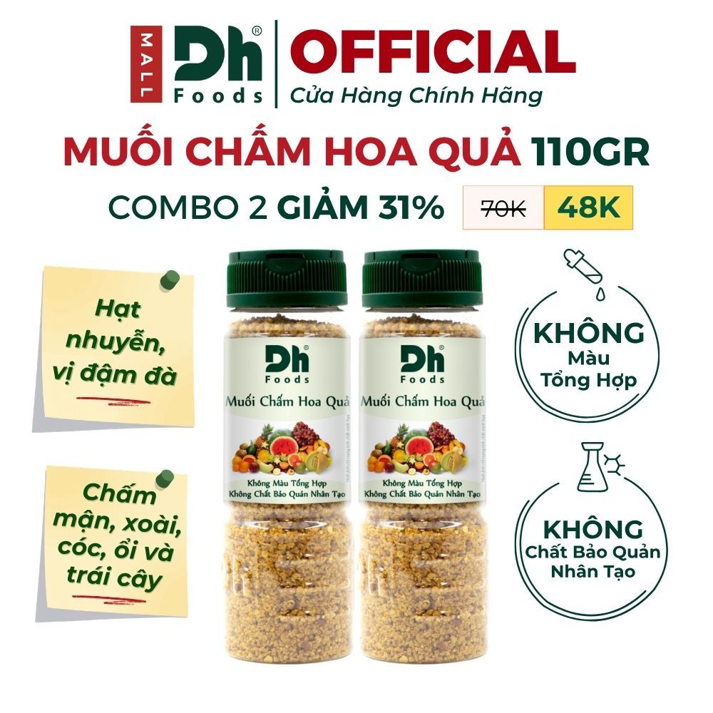 Combo 2 Hũ Muối Chấm Hoa Quả 110g Dh Foods – Muối Chấm Hoa Quả, Trái Cây Chua Ngọt, Ngon Chuẩn Vị, Tiện Lợi