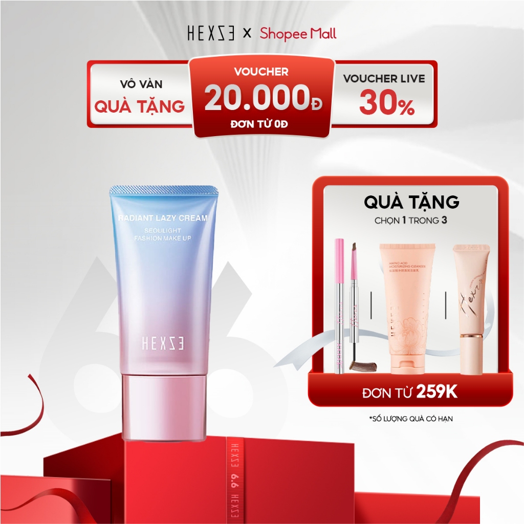 Kem lười đa năng HEXZE  dạng tuýp 50g, kem dưỡng cấp ẩm, sáng da, nâng tone da, che khuyết điểm