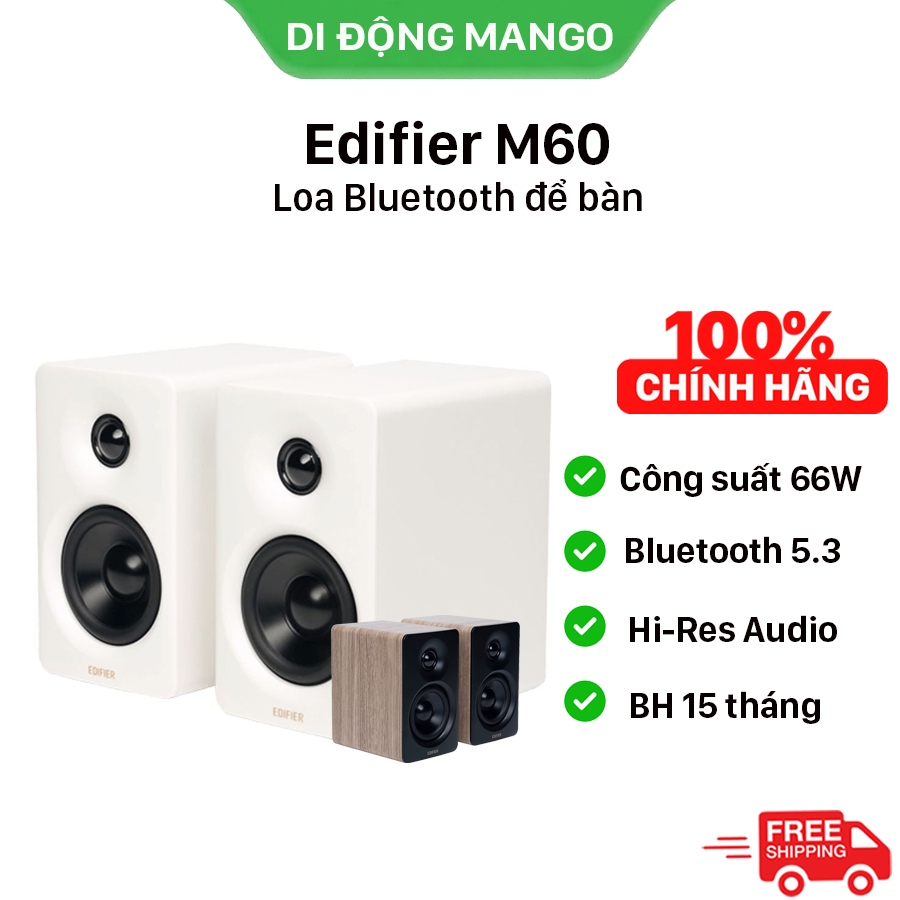 Loa Edifier M60 Bluetooth. Công suất 66W. Âm thanh Hi-Res. Bảo hành chính hãng 15 tháng