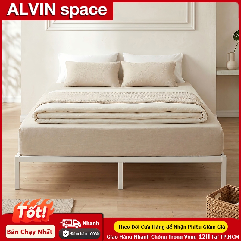 ALVIN Giường ngủ sắt giường ngủ hiện đại Chống ẩm và chống gỉ hoạt động êm ái tải trọng tối đa 150KG | BigBuy360 - bigbuy360.vn