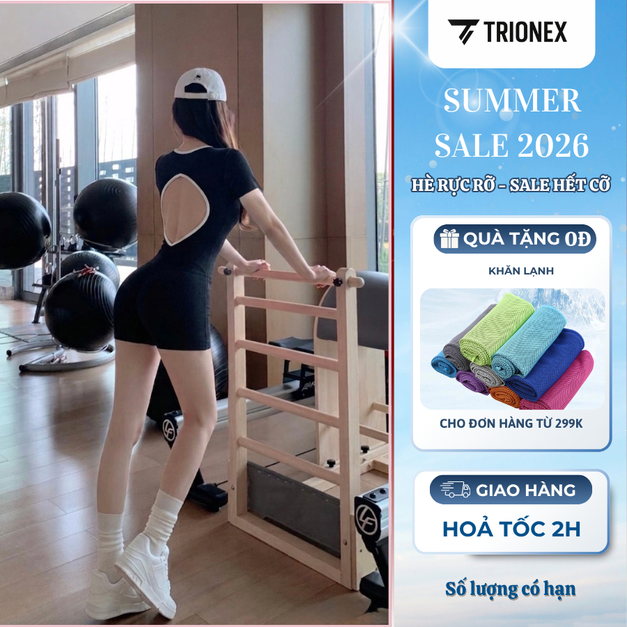 [K181] Set bộ tập thể thao TRIONEX, Jumpsuit Nữ Sang Chảnh, Khoét Lưng Tập Gym,Yoga | BigBuy360 - bigbuy360.vn