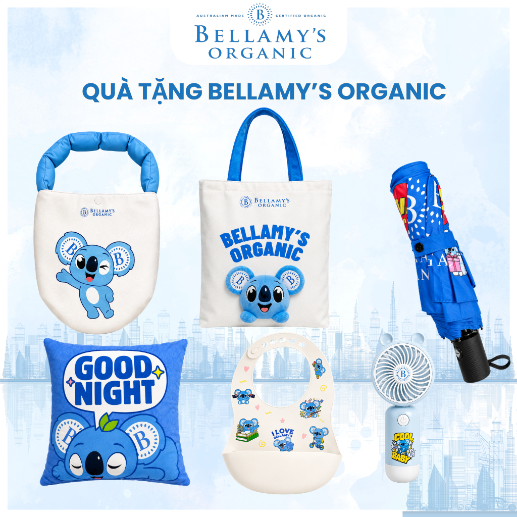 [Quà tặng không bán] Quà tặng Bellamy's organic, Túi Koala, yếm koala, gối koala - Số Lượng có hạn -